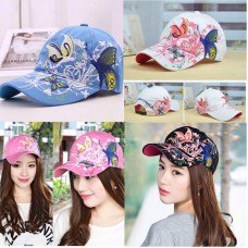 New Summer Mujer Ladies Butterfly Embroider Baseball Cap Adjustable Snapback Cap  eb-14862889